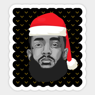 Nipsey Hussle Wearing Santa Hat Christmas Gift Sticker